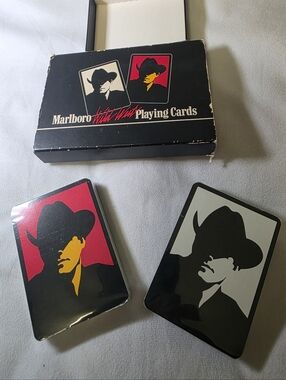 Vintage Marlboro Wild West 2 Deck Playing Cards 1991 Cowboy Promo Philip Morris